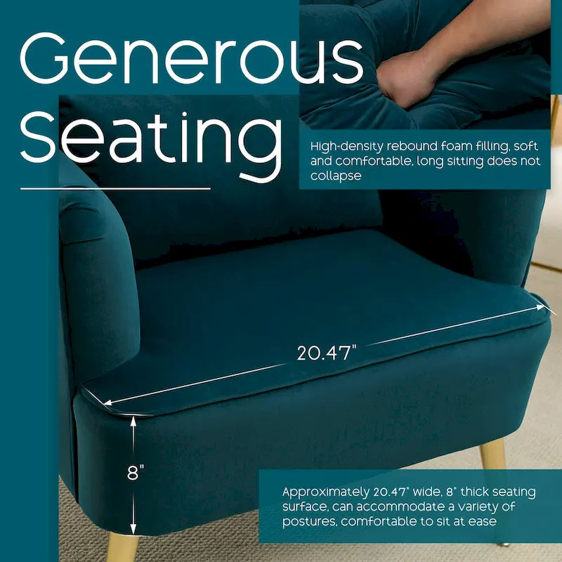 Fauteuil à oreilles moderne capitonné