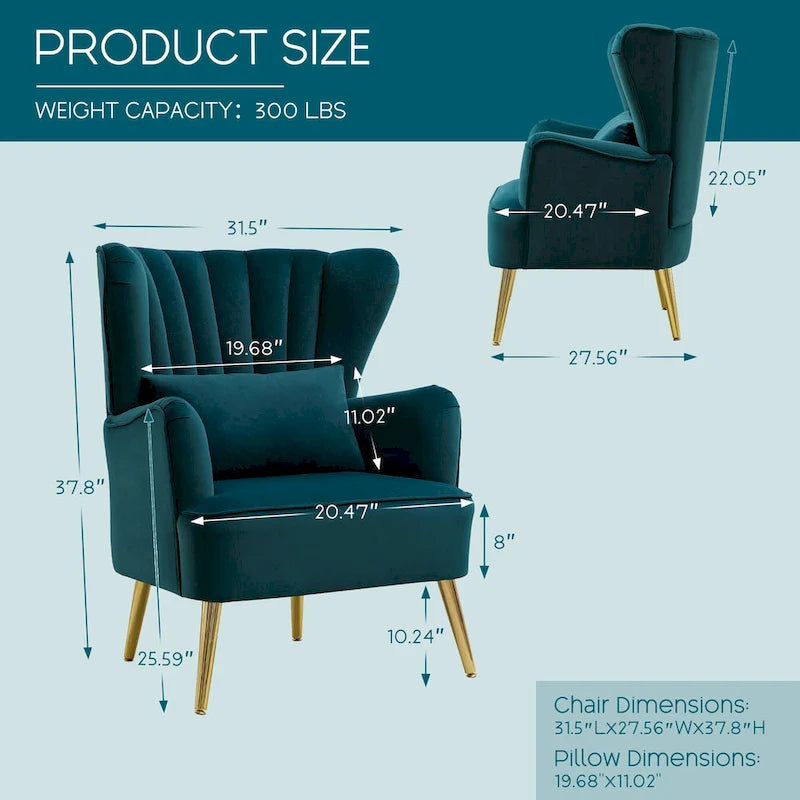 Fauteuil à oreilles moderne capitonné