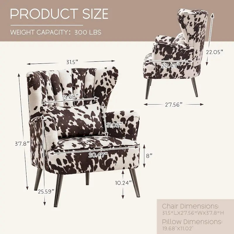 Fauteuil à oreilles moderne capitonné