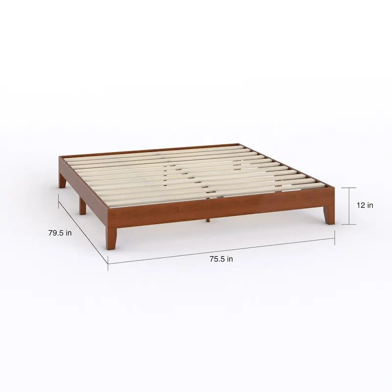 Lit plateforme de luxe 12 pouces en bois format très grand lit