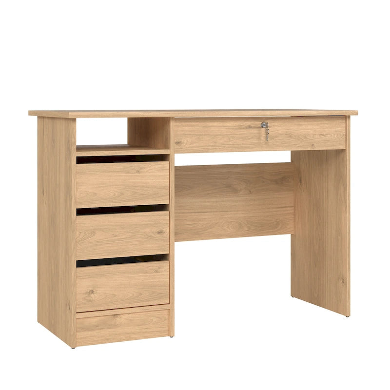 Bureau d'ordinateur avec 4 tiroirs et étagère ouverte