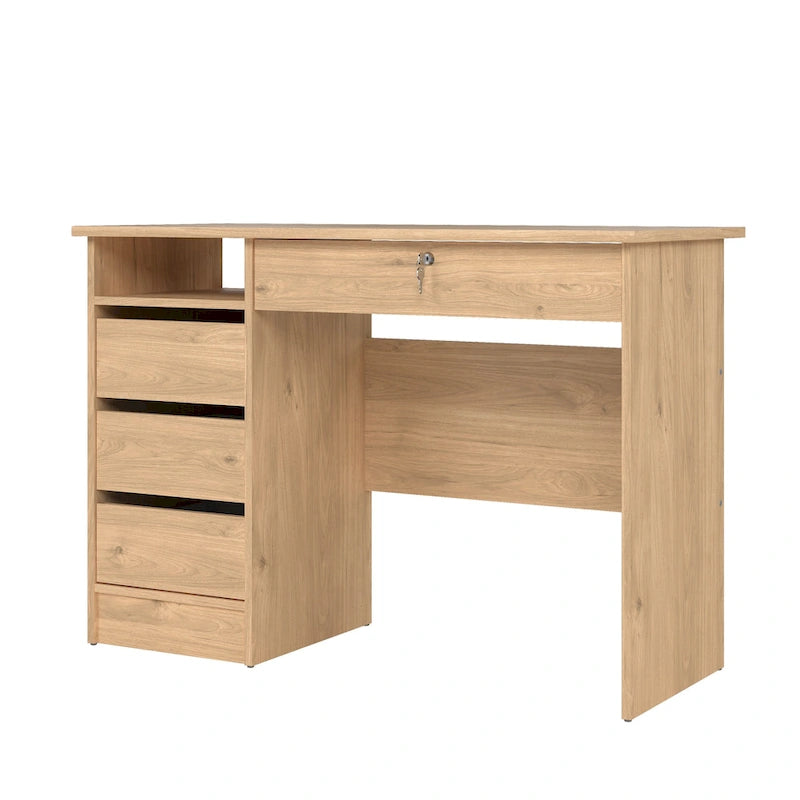 Bureau d'ordinateur avec 4 tiroirs et étagère ouverte