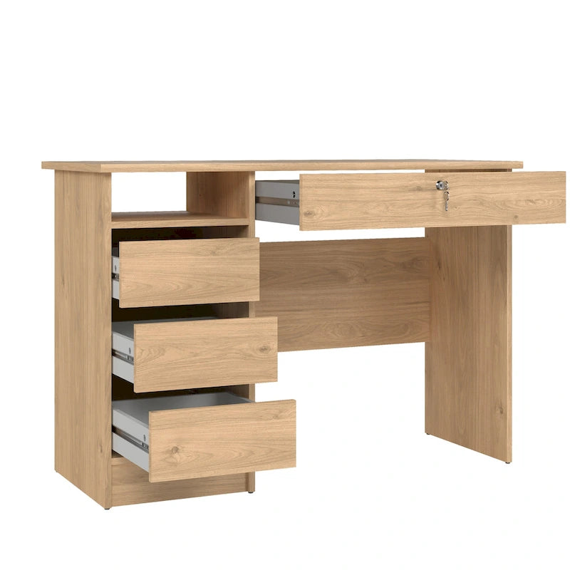 Bureau d'ordinateur avec 4 tiroirs et étagère ouverte