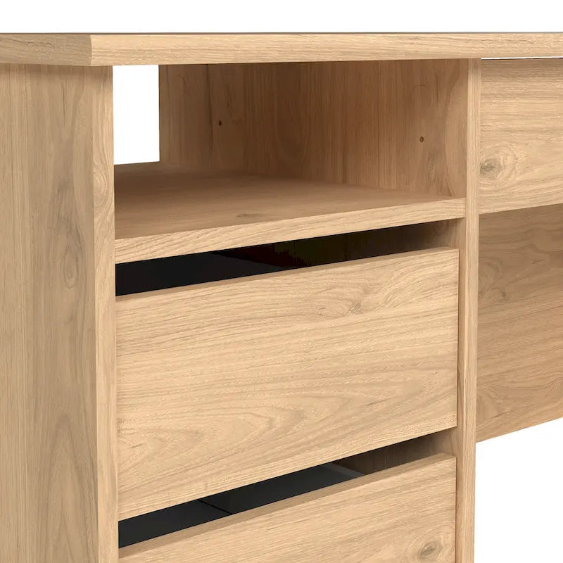 Bureau d'ordinateur avec 4 tiroirs et étagère ouverte