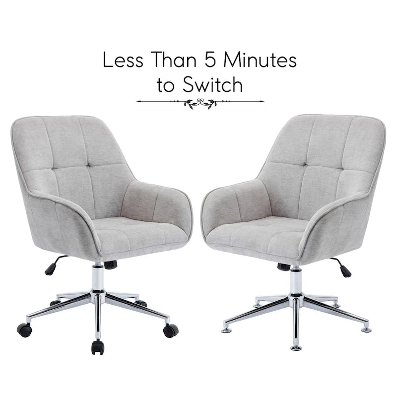 Chaise de bureau à domicile avec accoudoirs, réglable en hauteur