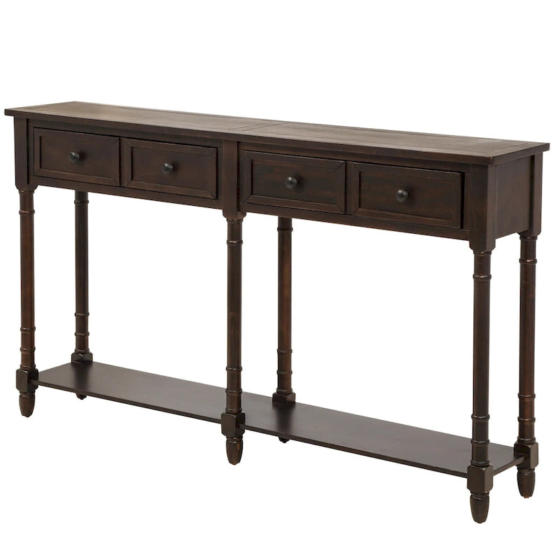 Console 2 tiroirs avec étagère inférieure