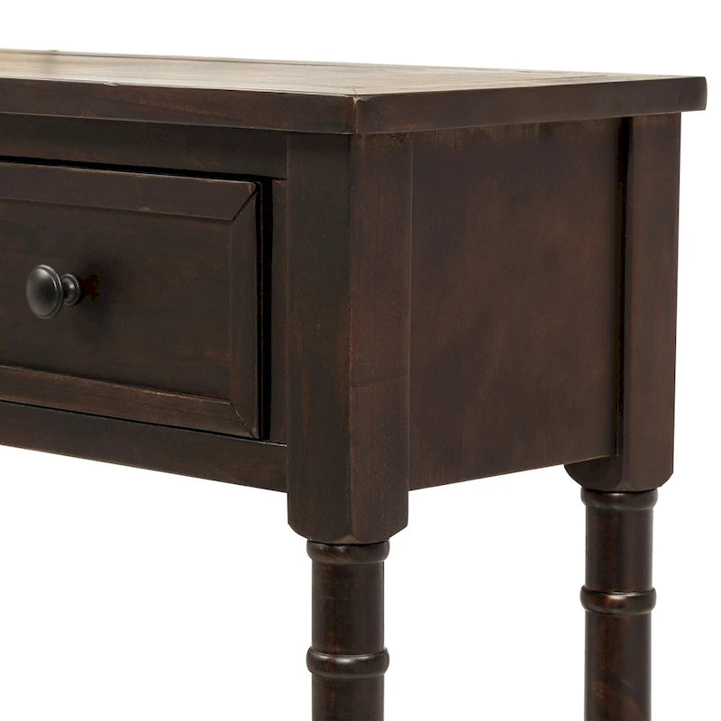 Console 2 tiroirs avec étagère inférieure