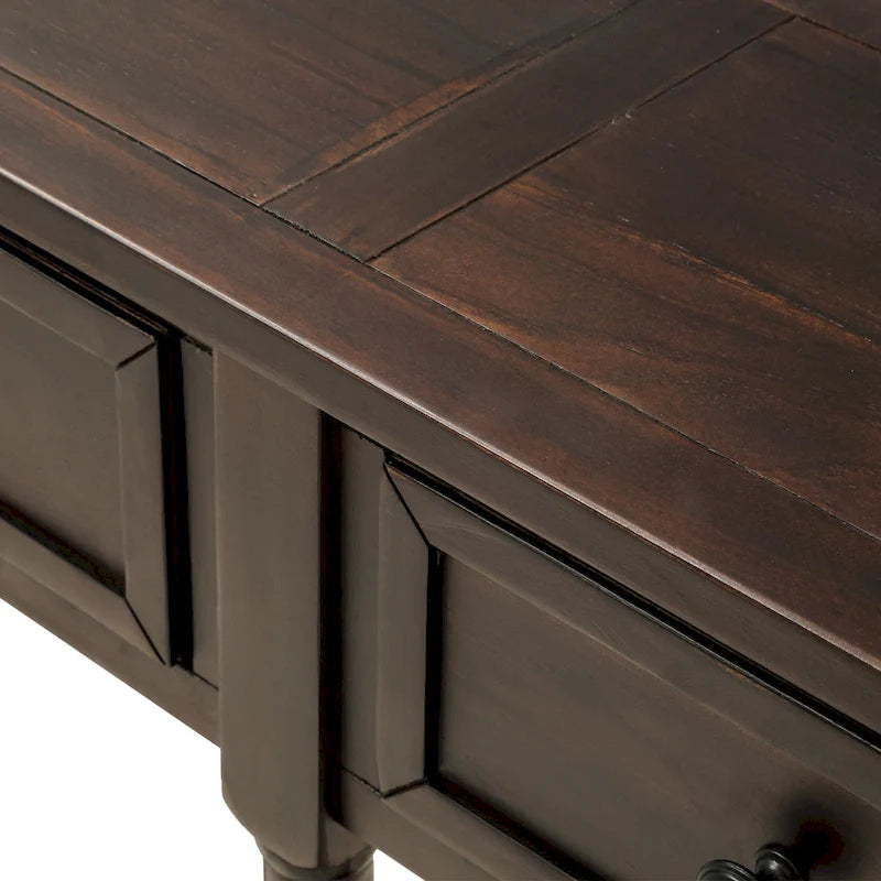 Console 2 tiroirs avec étagère inférieure