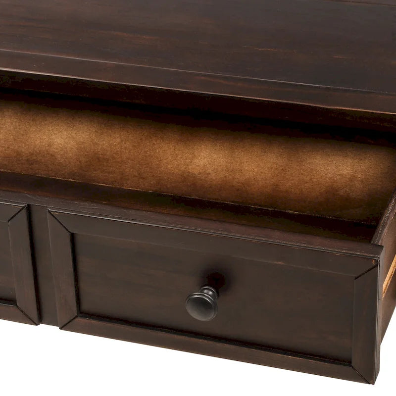 Console 2 tiroirs avec étagère inférieure