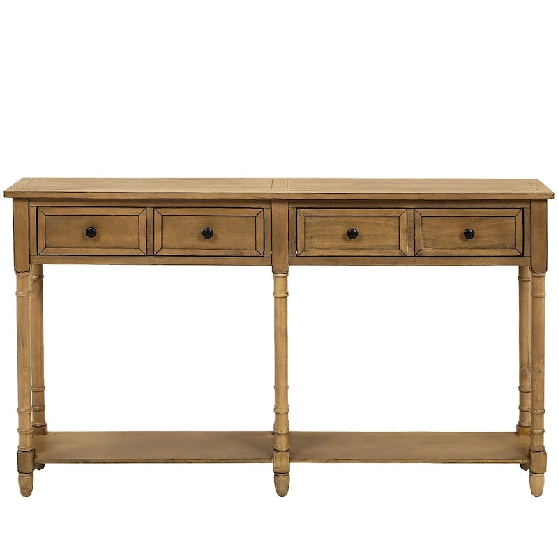 Console 2 tiroirs avec étagère inférieure