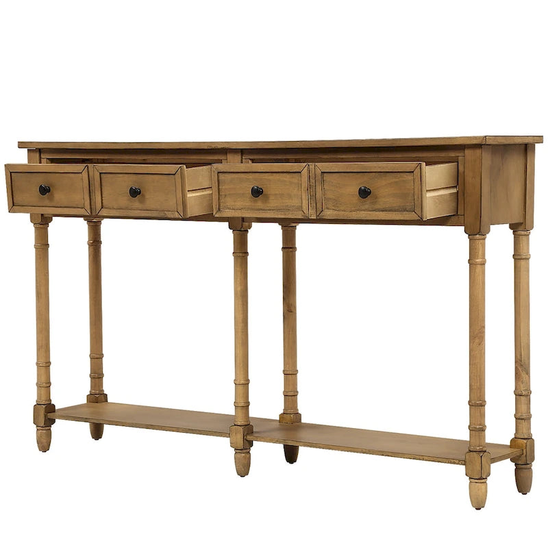 Console 2 tiroirs avec étagère inférieure