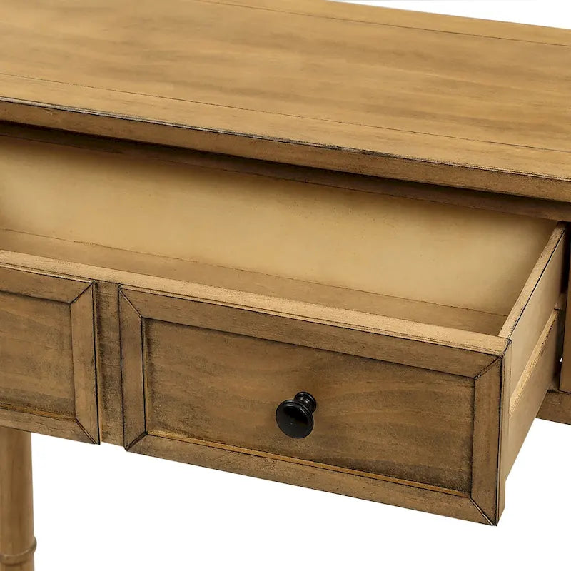 Console 2 tiroirs avec étagère inférieure