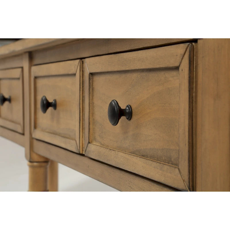 Console 2 tiroirs avec étagère inférieure