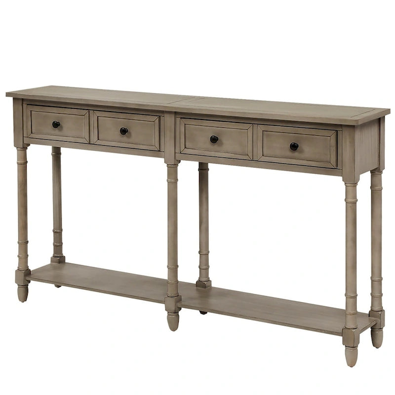 Console 2 tiroirs avec étagère inférieure