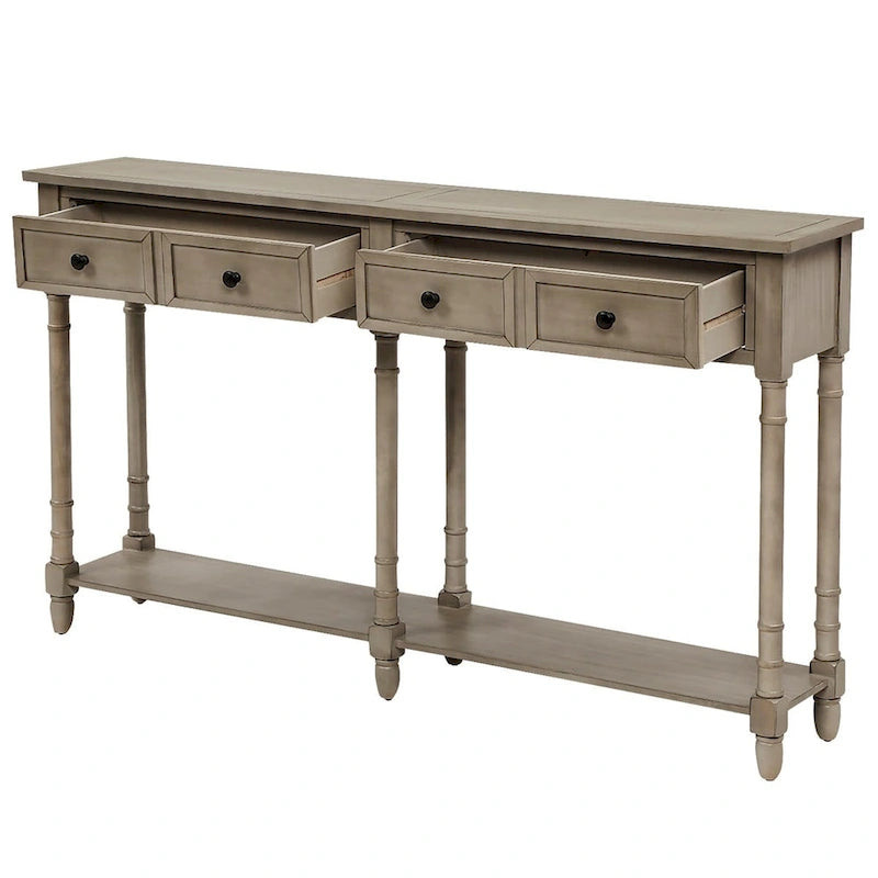 Console 2 tiroirs avec étagère inférieure