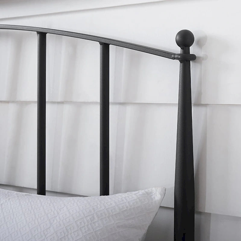 Tête de lit arquée en métal au fini charbon pour lit double/grand lit