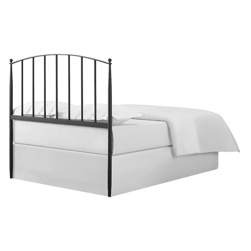 Tête de lit arquée en métal au fini charbon pour lit double/grand lit