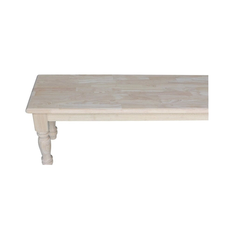 Banc de salle à manger inachevé en bois massif