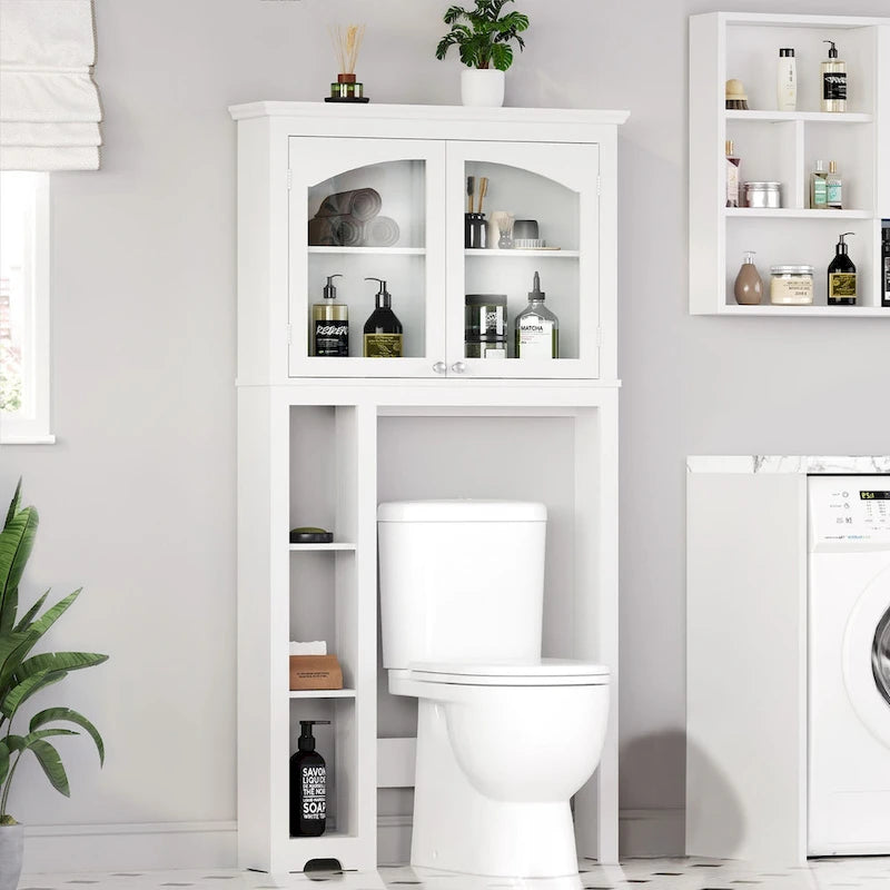 Meuble de rangement de salle de bain à 3 étagères réglables à placer au-dessus des toilettes
