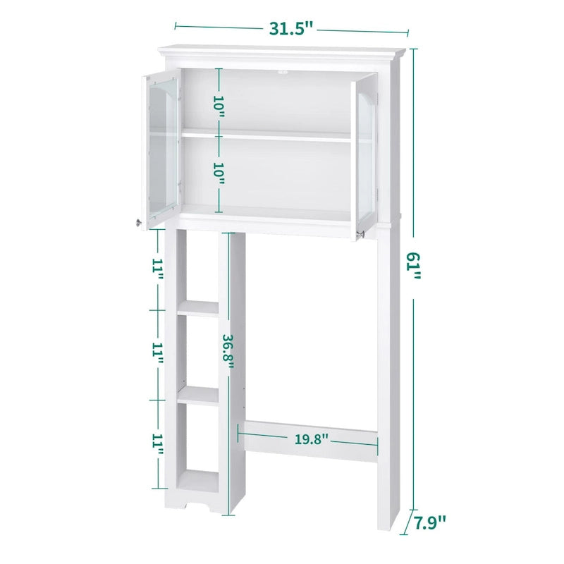 Meuble de rangement de salle de bain à 3 étagères réglables à placer au-dessus des toilettes
