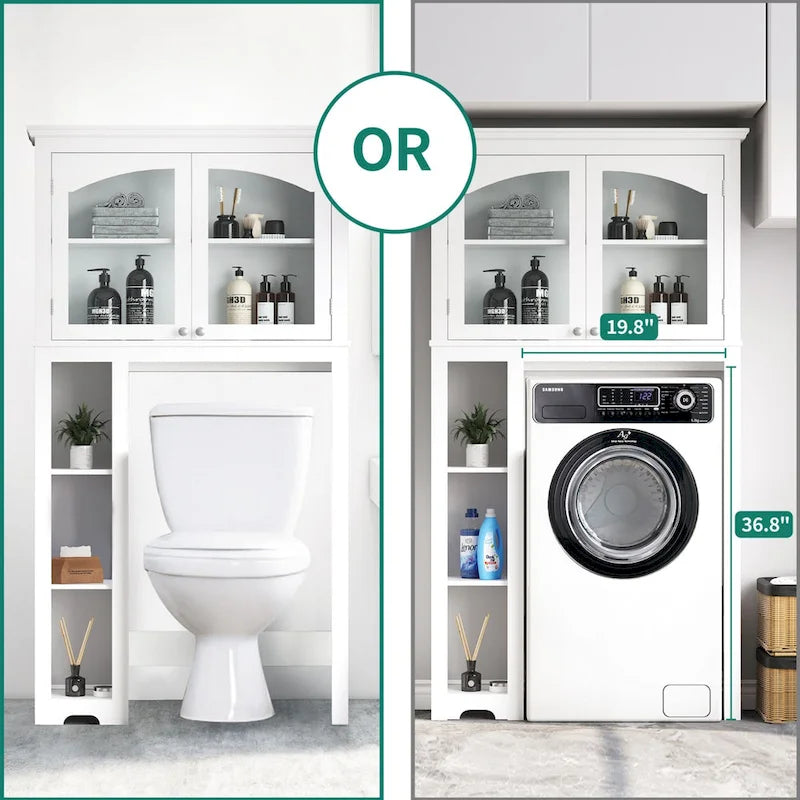Meuble de rangement de salle de bain à 3 étagères réglables à placer au-dessus des toilettes