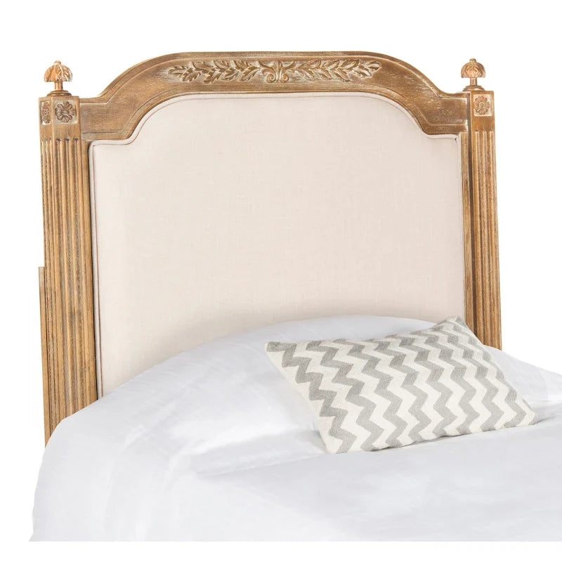 Tête de lit en bois de style campagnard français avec panneau rembourré