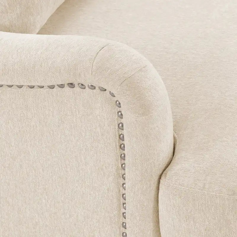 Fauteuil d'appoint moderne avec accoudoirs, rembourré, avec cadre en bois massif et coussin lombaire