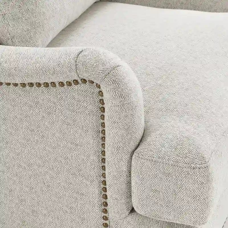 Fauteuil d'appoint moderne avec accoudoirs, rembourré, avec cadre en bois massif et coussin lombaire