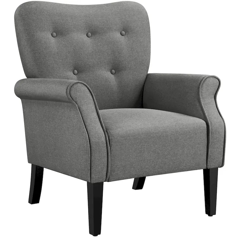 Fauteuil d'appoint rembourré en tissu polyester moderne pour le salon