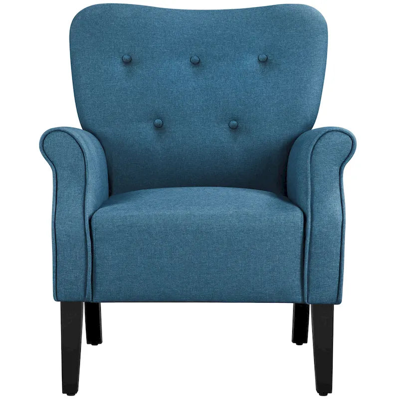 Fauteuil d'appoint rembourré en tissu polyester moderne pour le salon