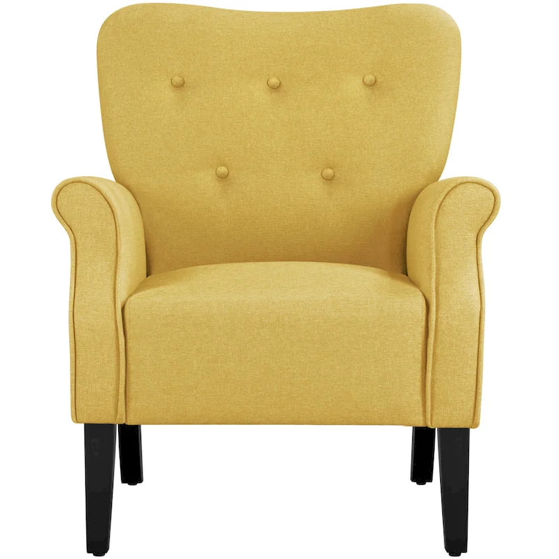 Fauteuil d'appoint rembourré en tissu polyester moderne pour le salon