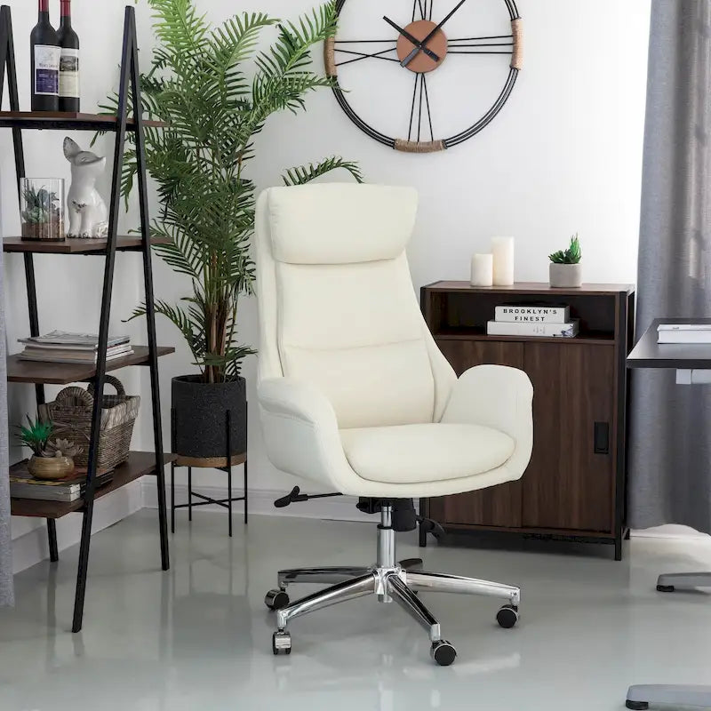 Chaise de bureau moderne à dossier haut, réglable et pivotante avec roulettes
