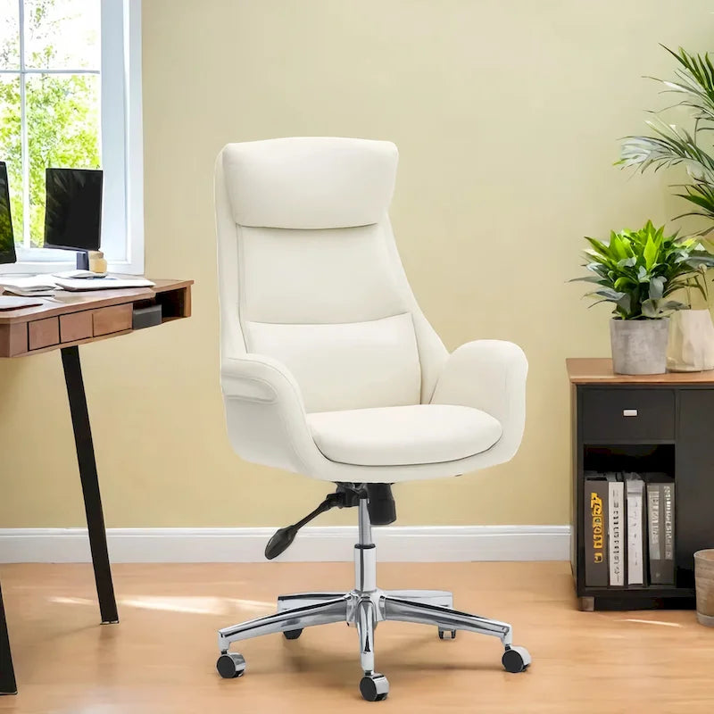 Chaise de bureau moderne à dossier haut, réglable et pivotante avec roulettes