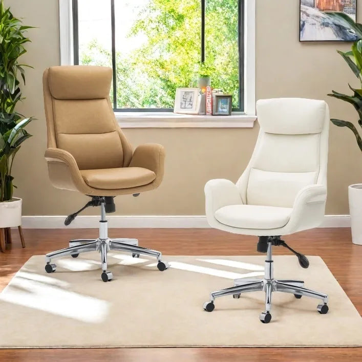 Chaise de bureau moderne à dossier haut, réglable et pivotante avec roulettes