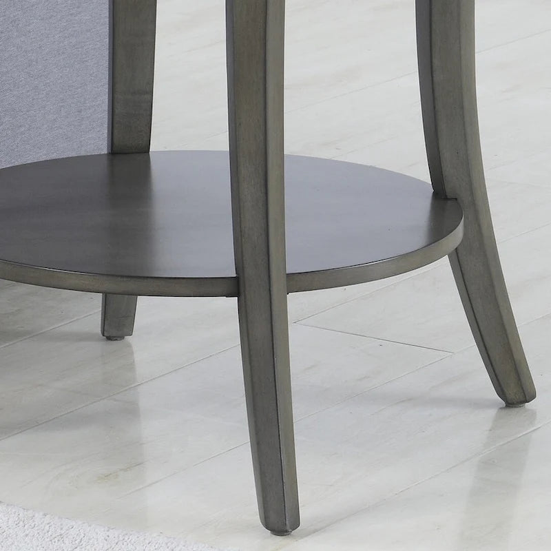 Table d'appoint ovale contemporaine en bois avec étagère