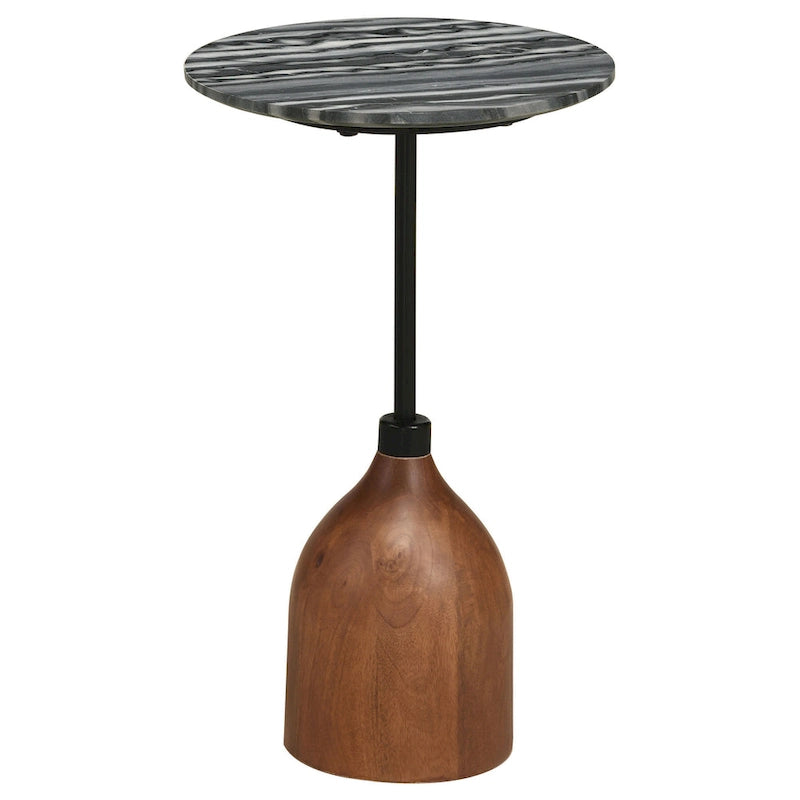 Table d'appoint avec plateau rond en marbre et base piédestal