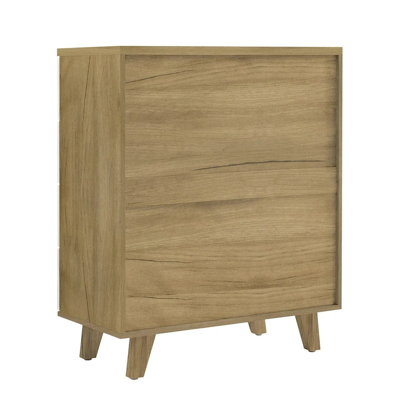 Commode de rangement moderne en chêne blanc avec 4 tiroirs