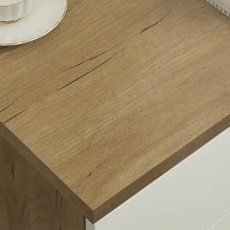 Commode de rangement moderne en chêne blanc avec 4 tiroirs