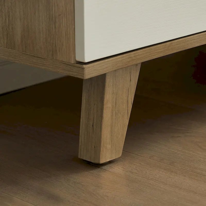 Commode de rangement moderne en chêne blanc avec 4 tiroirs