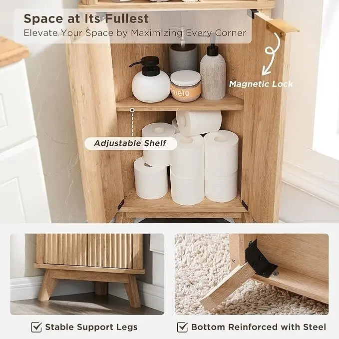 Meuble d'angle haut moderne de 68 pouces avec plateau en faux marbre