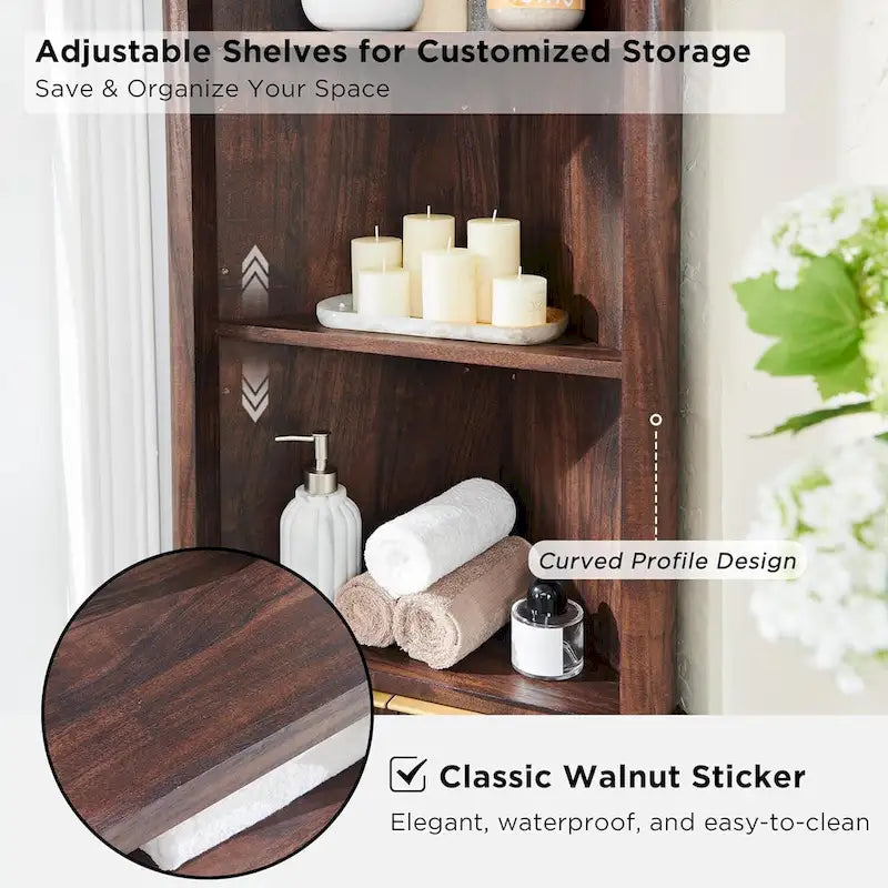 Meuble d'angle haut moderne de 68 pouces avec plateau en faux marbre