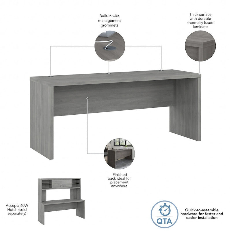 Bureau d'ordinateur de 72 pouces de largeur