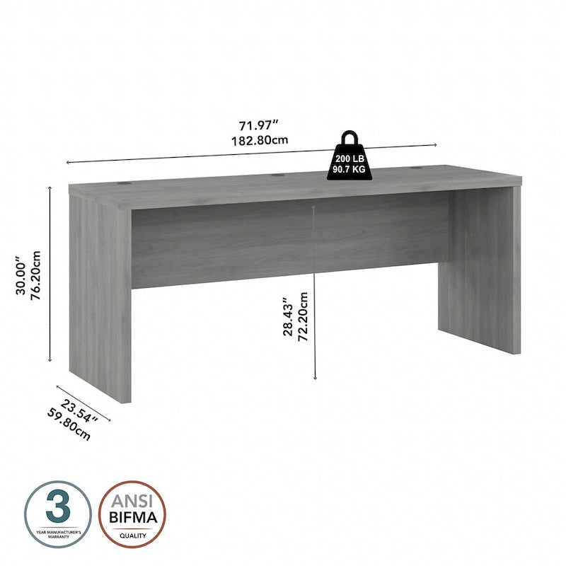 Bureau d'ordinateur de 72 pouces de largeur