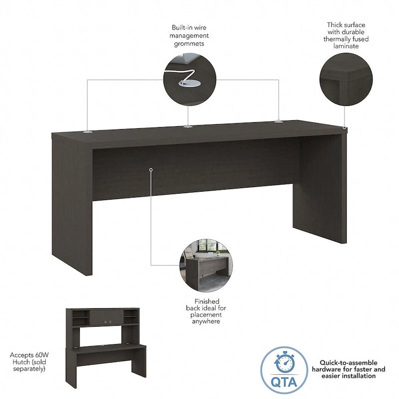 Bureau d'ordinateur de 72 pouces de largeur