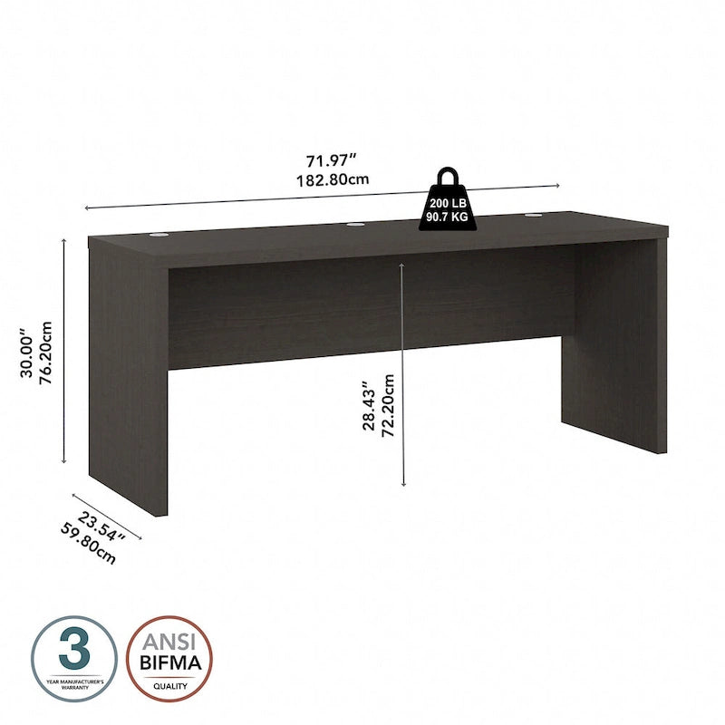 Bureau d'ordinateur de 72 pouces de largeur
