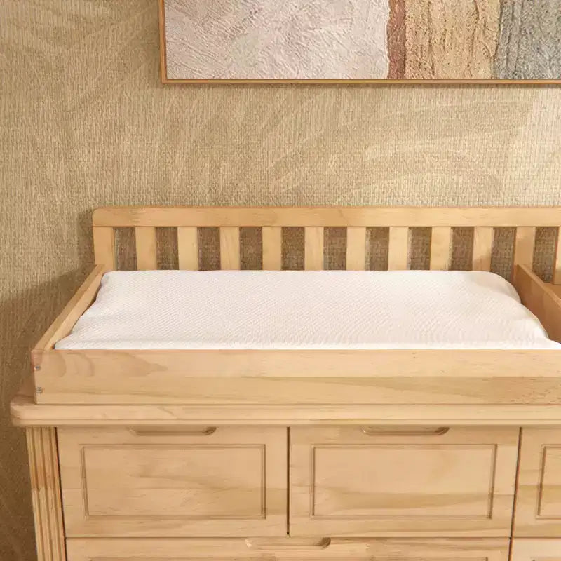 Table à langer et commode Homsee en bois de pin massif : plan à langer amovible, tiroirs de rangement, indispensable tout-en-un pour la chambre de bébé