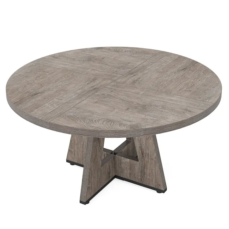 Table de salle à manger ronde de 47 pouces pour 4 personnes, table de salle à manger style ferme en bois pour cuisine, salle à manger et salon